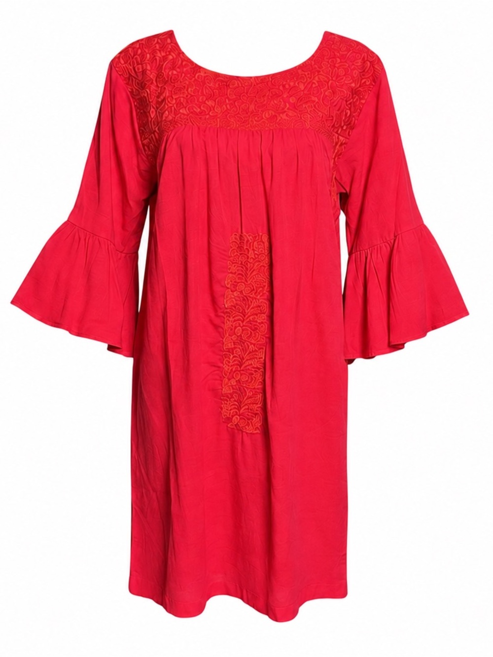 J. Marie Embroidered Flutter Sleeve Dress Size Small